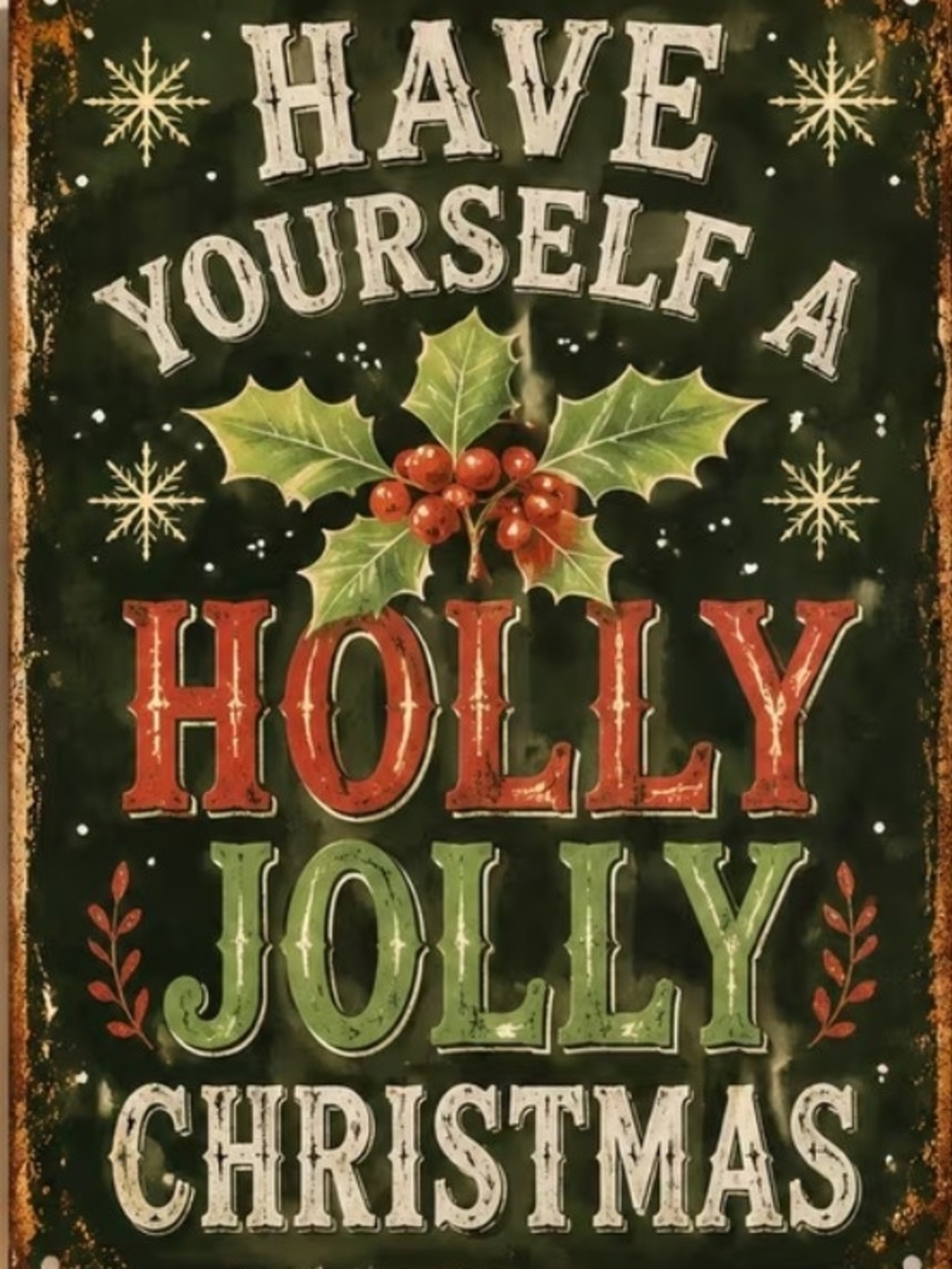 Holiday 'Holly Jolly Christmas' Decorative 8x10 Print